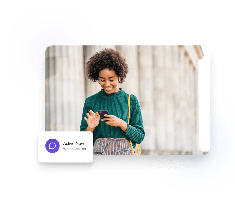 Woman using WhatsApp for instant stablecoin payments