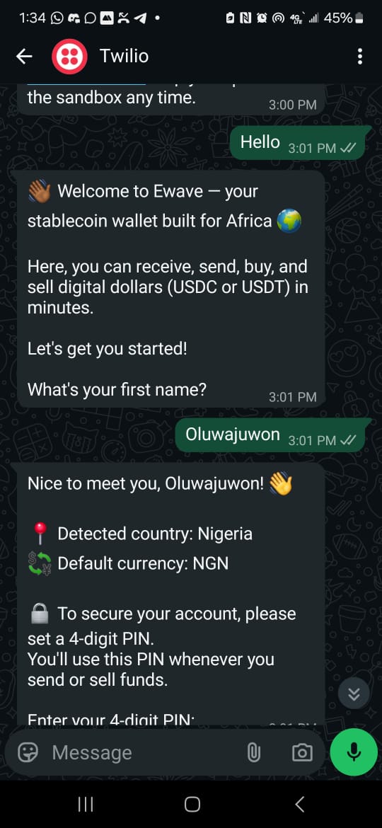 WhatsApp Bot Welcome